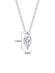 1pc Fashionable Minimalist 925 Silver 1 Carat 5*10mm Moissanite Horse Eye Pendant Necklace, Suitable For Women's Daily Wear, Party, Holiday, Valentine's Day, Mother's Day, Christmas, Birthday, Wedding Anniversary Jewelry Gift - Silver - View 4