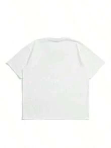 Camiseta de manga corta estampada para hombre, ropa casual de oficina, uso diario, 100% algodón. Camiseta con Estampado Geométrico y Letras para Hombre, 100% Algodón Puro 180GSM, Tallas S-3XL, Camiseta de Moda de Manga Corta con Cuello Redondo, Camisetas Casuales para el Día de los Caídos, Camiseta Básica Transpirable para Uso Diario, Combinación Unisex para Parejas, Atuendo de Moda Urbana para Hombres y Mujeres - Blanco - Ver 4