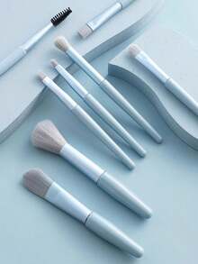8pcs Makeup Brush Set, Portable Muted Color Makeup Brushes, Soft Hair Blush & Eyeshadow Brushes, Makeup Tools - Portable - View 11