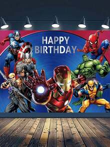 Marvel 漫威主题生日派对装饰品，蜘蛛侠元素贯穿始终。生日横幅采用防水耐用材料制成，方便拍照，适用于生日派对和主题活动布置。 - 多款 - 查看 7