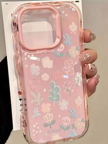 新款花朵图案多巴胺果冻手机壳，兼容 17 Pro Max、17 Pro、16 Pro Max、15 Pro、14 Plus、13、12 Pro、17 Air、11，波浪皂纹软壳后盖，礼品装 - 粉色 - 查看 2