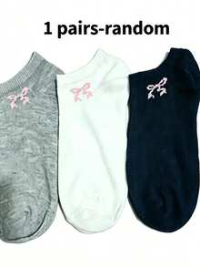 15/10/5/1 Pairs Women Short Socks/Invisible Socks, White/Black/Gray, Cute Cartoon Pattern, Breathable Moisture-Wicking Soft Comfortable, Suitable For Holiday, Sports, Casual, Business, Daily Wear, Random Color Combination - Multicolor - View 17