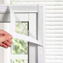 No-Drill Self-Adhesive Mosquito Screen! Magic Tape Quick Install Without Damaging Windows, Summer Home Invisible Protection Essential - White Mesh With White Trim - View 4
