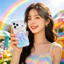 Nuevo estuche de teléfono transparente con baño de color degradado, compatible con iPhone 17e/17/17 Pro/17 Air/17 Pro Max, diseño magnético, adecuado para 16 Pro Max/15/14 Pro Max Plus, a prueba de golpes, anti-caída, anti-arañazos, adecuado para viajes, cubierta decorativa para vacaciones - Multicolor - Ver 4