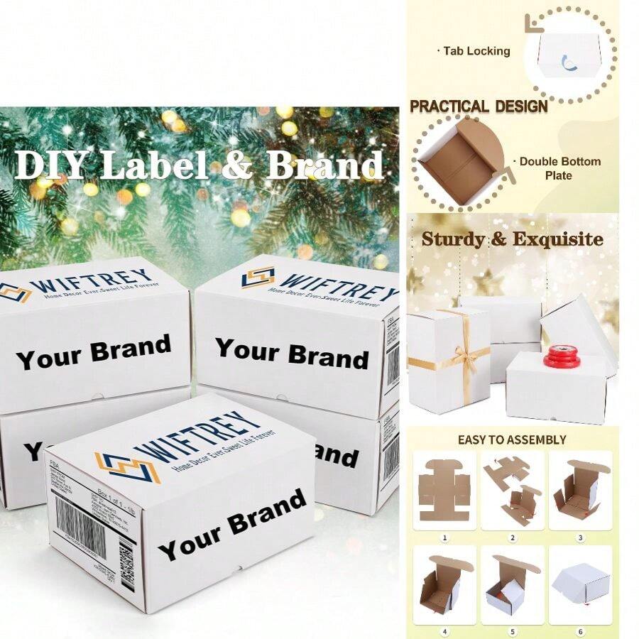 MARAEND 12x9x6 Inches White Boxes Pack Of 15, Corrugated Cardboard ...