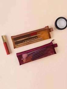 Tas Tempat Kuas Makeup Jaring Nilon Tahan Lama, Pilihan Warna Beragam, Jendela Transparan, Kapasitas Besar, Penyimpanan Lipstik, Kantong Multifungsi untuk Pensil Alis, Kuas Makeup, Maskara dan Kosmetik, Kotak Kuas Makeup Mini Portabel, Perlengkapan Perjalanan, Tas Serbaguna, Kantong Transparan, Cangkang Dapat Dicuci, Bahan Bernapas, Tas Makeup, Penata Rias, Pecinta Kecantikan - MultiWarna - View 9