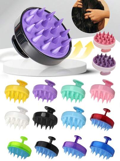 OBOVAY 1pc Scalp Massage Shampoo Brush, Massage Shampoo Brush, Scalp Massager, Silicone Shampoo Comb, Facial Cleansing Brush And Shower Tool, Barber Brush, Comb, Hair Accessories, Hair Care Products And Accessories, Hair Styling Tools, Barber Products And Accessories, Hair Travel Essentials, Back To School, Travel Holiday Necessities