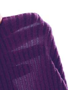 Camiseta ajustada de mujer con hombros descubiertos, blusas de mujer de manga larga para otoño - Morado - Ver 4