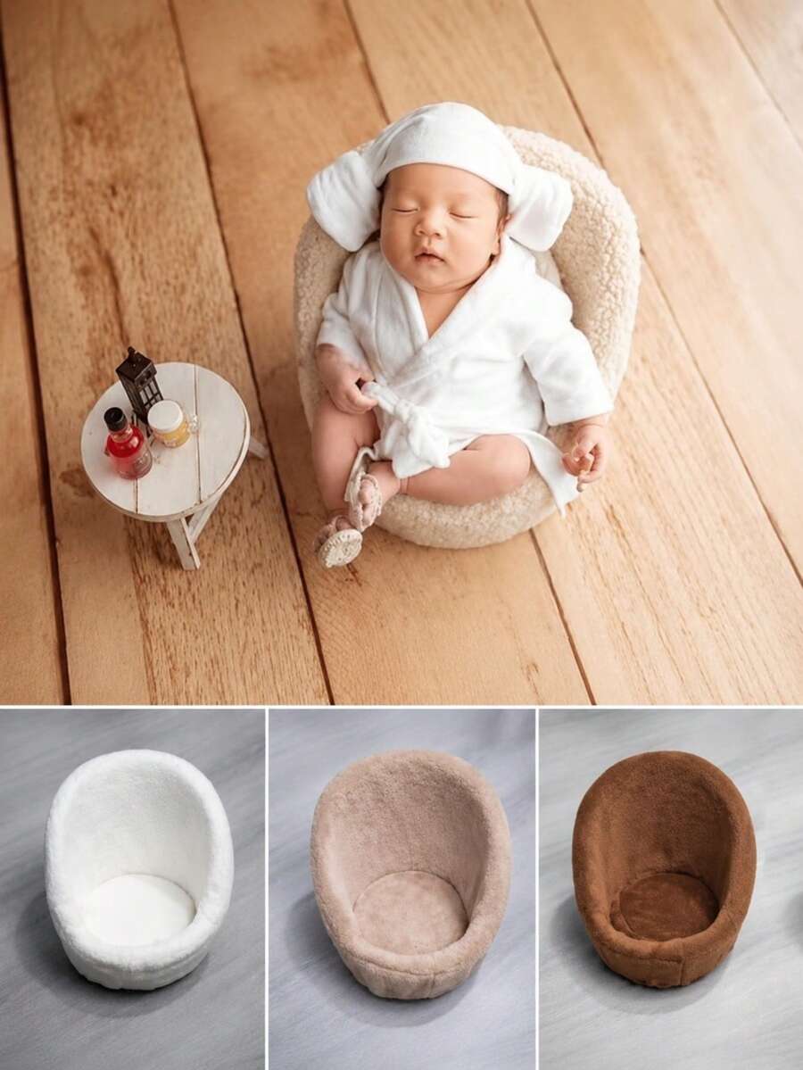 新生儿摄影道具沙发,婴儿摄影摆姿沙发,婴儿摆姿沙发,毛绒座椅婴儿摄影椅,家庭装饰婴儿送礼会礼物 - 彩色 - 查看 1