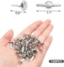 BlingKingdom 100pcs Silver Split Pins Pastel Metal Brad Fasteners Mini Brads Round Brads For DIY Crafts Projects Scrapbooking Office (8mm X 14mm) - ColorD - View 2