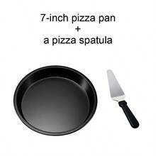 2Pcs Pizza Baking Tool Set, 7 Inch Round Non-Stick Pizza Pan With Non-Slip Pizza Peel, Easy Clean Multi-Purpose Baking Tray For Pizza Cake Dessert Cheese, Household Oven Baking Supplies For Family Party Back To School Baking - View 7