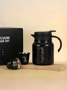 Bộ cà phê 3 món bằng thép không gỉ, bao gồm 1 bình cà phê cách nhiệt chân không 1000ml và 2 cốc hai lớp. Được làm từ thép không gỉ chất lượng cao với khả năng chịu nhiệt và lạnh tuyệt vời, thể hiện nét quyến rũ phong cách truyền thống. Phù hợp cho gia đình, văn phòng hoặc tiếp khách, mang lại trải nghiệm cà phê tuyệt vời và là lựa chọn quà tặng lý tưởng. - màu đen - Xem 12