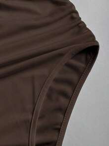 Mono de mujer nuevo, retro y sexy, ajustado y estilizador, elegante y de alta gama, cómodo y versátil, mono blanco de moda para banquetes - Café integral - Ver 5