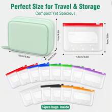 Household Daily Waterproof Pill Storage Combination, Practical Reusable Moisture Resistant A8 Pill Pouches Matched With Seven Colored Storage Bags, Intuitive Color Classification Simplifies Daily Item Sorting Process, Smooth Sturdy Closure Brings Convenient Using Experience, Ample Inner Space Fully Satisfies Weekly Medicine Placement Demands, Easy To Carry Around For Daily Outing And Long Distance Travel Use, Functional Daily Organizer For Personal Health Goods Classified Storage - Waterproof Pill Bag Set - Black - View 2