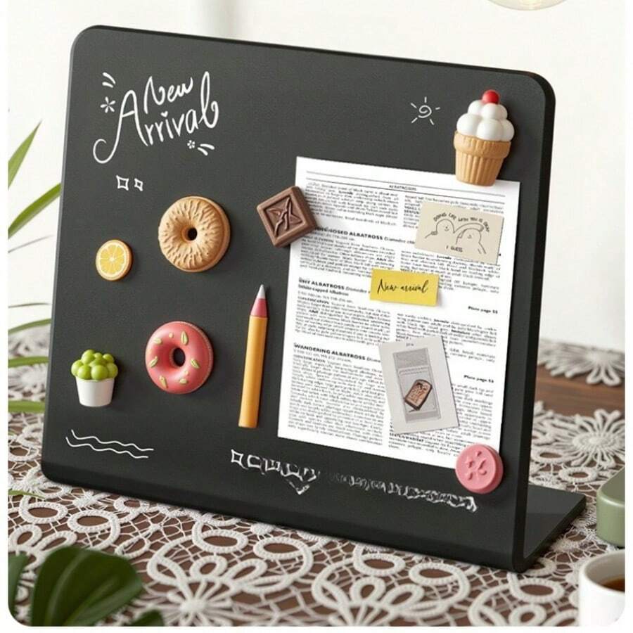 1 Stück abwischbare kleine Schreibtisch-Kreidetafel, aufrecht stehend, Erinnerung für Homeoffice, aus Holz und Kunststoff, Homeoffice-Erinnerungsstil, Schreibtisch-Kreidetafel, abwischbare Pinnwand, geeignet für den täglichen Gebrauch im Homeoffice - Mehrfarbig - Übersicht 1