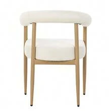 Set Of 4 Upholstered Dining Chairs, Modern Design With Sturdy Metal Frame, Comfortable Kitchen Chairs For 4 People. - White - View 6