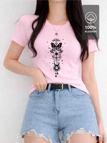 Camisa Estampada para Mujer MYSTIC BUTTERFLY - EDICIÓN ROMÁNTICA CELESTE |   100% - Rosa - Ver 1