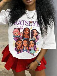 K-Pop Music Shirt, Katseye Tshirt - Soft & Skin-Friendly, Comfortable Round Neck, Stretch & Breathable, Machine Washable - Unisex Summer Outfit For Boys & Girls Ages 5-14, Perfect For Daily Wear, Family Gatherings, Birthday Parties - Ideal Gift For Fans & KidsLayeras De Mujer Algodon Blusas Frescas Para El Calor Blusas Dama Playeras De Dama Playeras Mujer Blusa Blanca Playeras Basicas De Mujer Blusas Oversize Para Dama Playeras Oversize De Mujer  Y2k Mujer Verano Camisetas De Mujer Algodón Playeras Para Mujer Blusas Casuales Para Dama Envio Nacional - Blanco - Ver 1