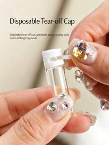 1.5ml/2ml/3ml Glass Sample Vials Set, 5/8pcs Leakproof Mini Liquid Bottles With White Caps, Portable Clear Cosmetic Containers, Refillable Travel Vials For Essential Oils, Perfume, Makeup Samples, Trip, Home Use, Reusable, Small Storage - Multicolor - View 2