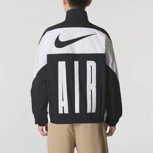 Áo khoác dài tay dáng rộng cổ đứng có khóa kéo logo Nike, màu đen/trắng, dành cho nam, mã HV0881-010 - màu đen - Xem 3