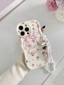 Cream Texture Transparent Painted + Chain Anti-Drop Phone Case Compatible With IPhone XR/7/8, 17/17 Pro/17 Pro Max/17 Air, 16/16 Pro/16 Plus/16 Pro Max, 15 Pro Max, 13, 14, Soft Case TPU Anti-Drop Painted Phone Case For Galaxy S24, Galaxy S24+, Galaxy S24 Ultra, Galaxy S22, Galaxy A13 4G, Galaxy A52, A52s 5G, Galaxy A23, Galaxy A35, Galaxy A25, Galaxy A73, Note 11/11 Lite - Multicolor - View 3