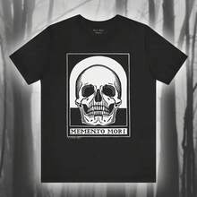 Camiseta Memento Mori, Danse Macabre, camiseta de calavera, camiseta de Dance of Death, camiseta gótica, esqueleto, camiseta unisex gótica de manga corta - Negro - Ver 1
