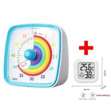 60分钟彩色可视计时器，带夜灯 - 静音倒计时，适用于教室、厨房和办公室使用 - 彩色 - 查看 16