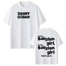 Camiseta gráfica de la gira Danny Ocean 2026, camiseta de moda hip hop para hombres de algodón puro de manga corta, casual y cómoda para usar en la calle - Blanco - Ver 1