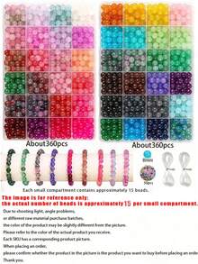 Bộ 50/360/720 hạt cườm thủy tinh pha lê 8mm, dùng để tự làm vòng tay, vòng cổ, bông tai, trang sức, đồ thủ công (Màu ngẫu nhiên) (Số lượng cụ thể của sản phẩm tùy thuộc vào mô tả trong tiêu đề sản phẩm hoặc số lượng hiển thị trong hình ảnh sản phẩm) - Nhiều màu - Xem 5
