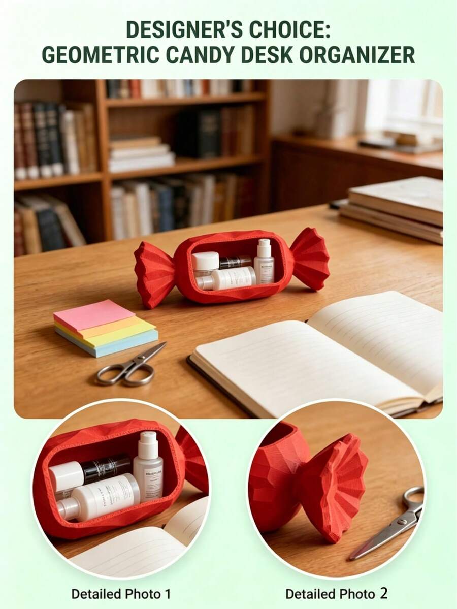 1 pieza Rojo vibrante con textura de corte suave, sirve tanto como herramienta de almacenamiento práctica como decoración de escritorio elegante, también puede ser una pieza de exhibición cautivadora cuando no está en uso. - Multicolor - Ver 1