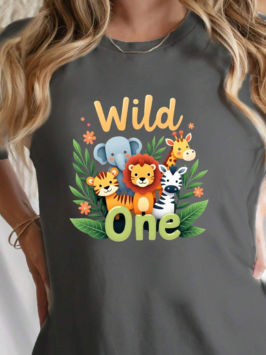 Talla grande - talla extra grande - camiseta de mujer, hecha de algodón puro, tela ligera y transpirable, diseño de cuello redondo, diseño estampado, corte de manga corta, adecuada para primavera y verano. - Gris Oscuro - Ver 1