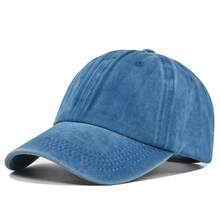 1pc Fashion Solid Color Minimalist Soft Crown Washed Retro Spring/Summer Portable Baseball Cap - A - View 10