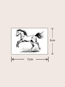 1 miếng dán hình xăm tạm thời chống thấm nước và không lem, hình xăm giả ngựa bằng PVC, thích hợp sử dụng hàng ngày. - Xám - Xem 5