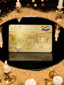 1件金色LGBT驕傲會員卡－彩虹主題PVC卡，專為LGBTQ+社群設計。雙面設計，適合生日派對、主題聚會、婚禮及其他場合使用的社群活動會員卡 - 均碼 - 查看 4