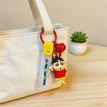 MINISO 3D PVC Crayon Shinchan Keychain With Colorful Beads And Cartoon Figure, Fun And Durable Bag Or Car Accessory, Cute Collectible Decoration For Home Or Office, Multiple Styles Available - Green - View 2