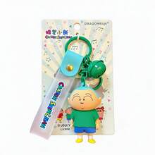 MINISO 3D PVC Crayon Shinchan Keychain With Colorful Beads And Cartoon Figure, Fun And Durable Bag Or Car Accessory, Cute Collectible Decoration For Home Or Office, Multiple Styles Available - Green - View 6