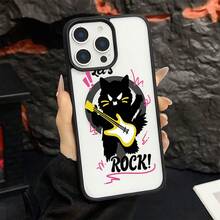 マグネット式黄ばみ防止 | 高級感あふれる2in1アクリルマグネット式スマホケース！スタイリッシュで手触りも良く、実用的な保護機能とマグネット式・耐衝撃設計を融合させた、高級感あふれるケースです。 黒猫ギターロックレッツロックケース  11  17e 手机壳  17e 手机壳 家族、恋人、友人、そして子供たちへのプレゼントに最適です。  11 Pro/11 Pro Max/Apple  Air/15 Plus/16 Plus/12/12 Pro Max/16 Pro Max/12 Pro/15 Pro Max/ 13 pro/14 Pro Max/17 Pro/13/17e/13 Pro Max/16 Pro/14 Pro/16/14 Plus/17 Pro Max/16e/15 Pro/15/14/17 - ブラック - チェックする 18