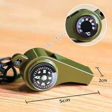 3-In-1 Outdoor Survival Tool, Multi-Functional Portable Emergency Whistle, Compass, Magnifying Glass, Flashlight, Thermometer - Multicolor - View 9