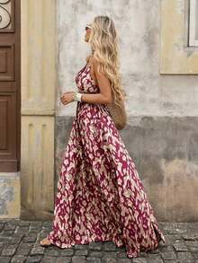 MEXBrillora Vestido sin mangas de cuello en V con estampado total para vacaciones de verano de mujerMEX RZIJ - Multicolor - Ver 10