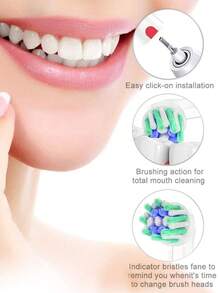 4/12/20 Pcs Compatible With OralB Electric Toothbrush Replacement Cross Clean Brush Heads, Toothbrush Head Refills Compatible With Oralb Pro Series Electric Toothbrushes - View 8