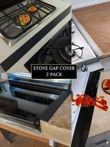 Stove Gap Cover, Kitchen Silicone Oven Gap Filler – Countertop Gap Protection, Easy To Clean (Black) - Multicolor - View 7