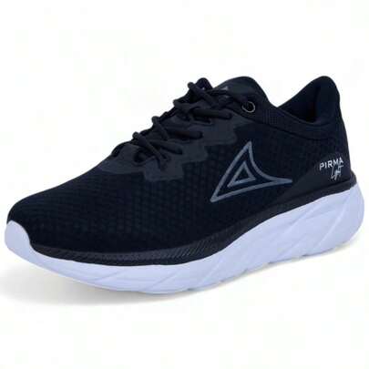 Men's Black Tennis Shoe, Sporty Style With Adjustable Laces, Comfortable, Pirma