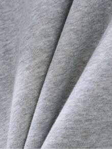 MSUGO Capucha con estampado de letra con cordón con forro térmico - Gris - Ver 8