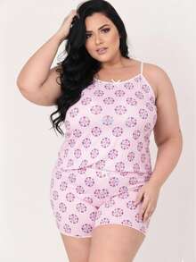 Kit de Baby Doll Plus Size Feminino Estampado Short Doll Extra Grande  Conforto e Qualidade - Multicolorido - Visão 8