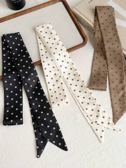 3Pcs Purse Scarf Handbags For Women Skinny Fashion Neck Scarves Lightweight Stain Ribbon For Bag Hair Accessories