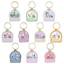 SNOOPY 1pc Japan  75th Anniversary Embroidered Keychain, Cute Cartoon Keychain, And Bag Hanger Make It Easy To Remove Message Stickers, Perfect Small Gifts For Fans, Family, And Friends, Daily Essentials[Stochastic Style] - Multicolor - View 5