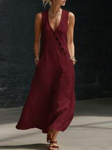 Women Long Dresses - Khaki - View 12