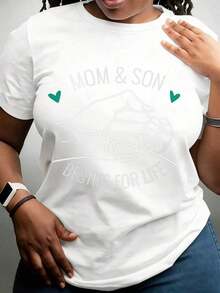 1 pieza Camiseta Familiar a Juego "Madre e Hijo Mejores Amigos de por Vida" Regalo para el Día de la Madre o Cumpleaños 180g Algodón 100% - Blanco - Ver 8