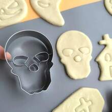 Halloween Cookie Cutters, Stainless Steel Ghost House, Skull, Pumpkin Shaped Fondant Biscuit Mold, Baking Tools - View 8