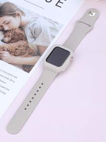 二合一运动硅胶表带和表壳，兼容 40mm、41mm、42mm、44mm、45mm、46mm 和 49mm 尺寸。柔软舒适的铆钉硅胶表带和灵活的开放式保护壳，兼容 Ultra/11/10/9/8/7/6/5/4/SE 型号。男女通用智能手表表带和表壳套装 - 矽膠錶帶+錶殼-星光色 - 查看 3